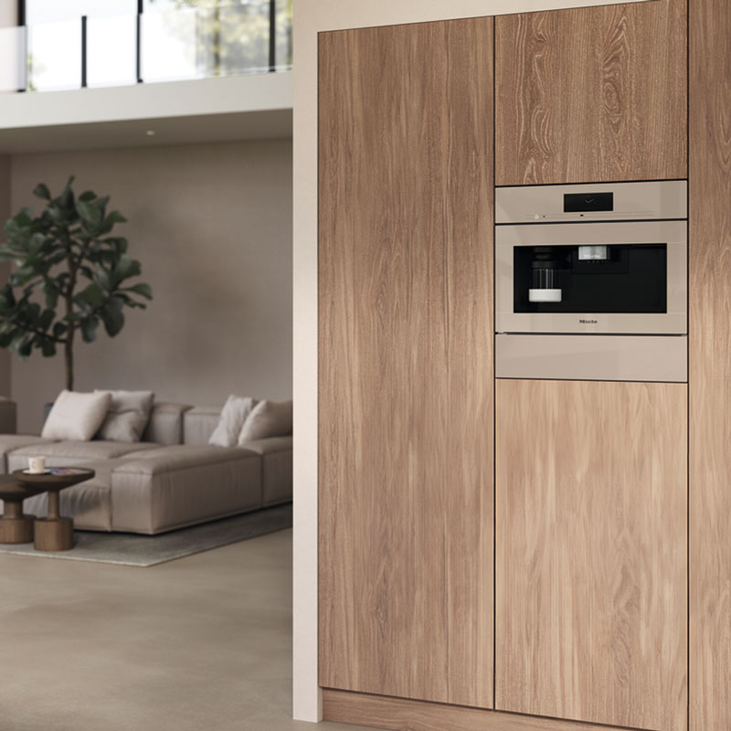 Cafetera empotrable con DirectWater Beige